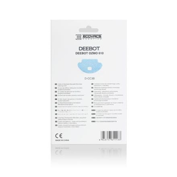 Ecovacs | Mopping cloth for OZMO 610/601 | D-CC3B | Blue