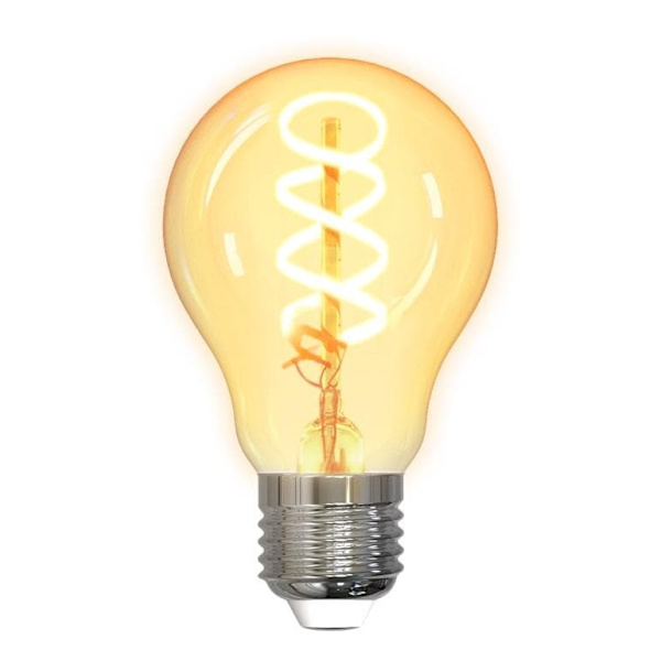 DELTACO SMART HOME Spiral LED filament lamp, E27, WiFI 2.4GHz, 5.5W, 470lm, dimmable, 1800K-6500K, 220-240V, SH-LFE27A60S