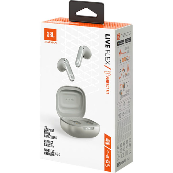 JBL wireless earbuds Live Flex, silver