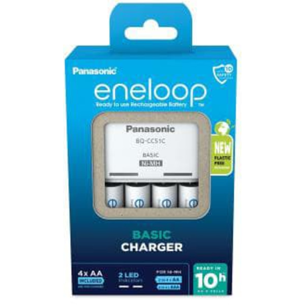 Battery charger PANASONIC Eneloop Basic BQ-CC51 + 4x AA 2000 mAh (K-KJ51MCD40E)