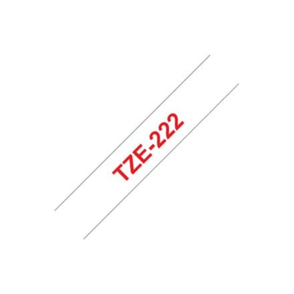 BROTHER P-Touch TZE-222 red on white 9mm