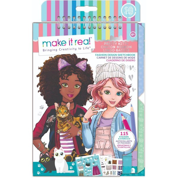 MAKE IT REAL Fashion design sketchbook "Pretty kitty"