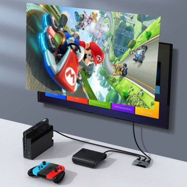 SWITCH video Baseus Matrix, HDMI bidirectional - 2x HDMI 4K / 30 Hz, gri "CAHUB-BC0G" (timbru verde 0.8 lei) - 6953156219700