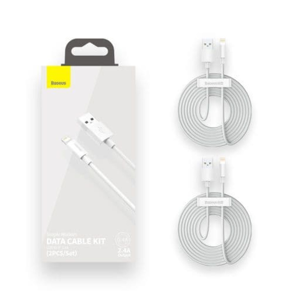 Baseus Lightning Simple Wisdom cable (2pcs/set) 2.4A 1.5m White (TZCALZJ-02)