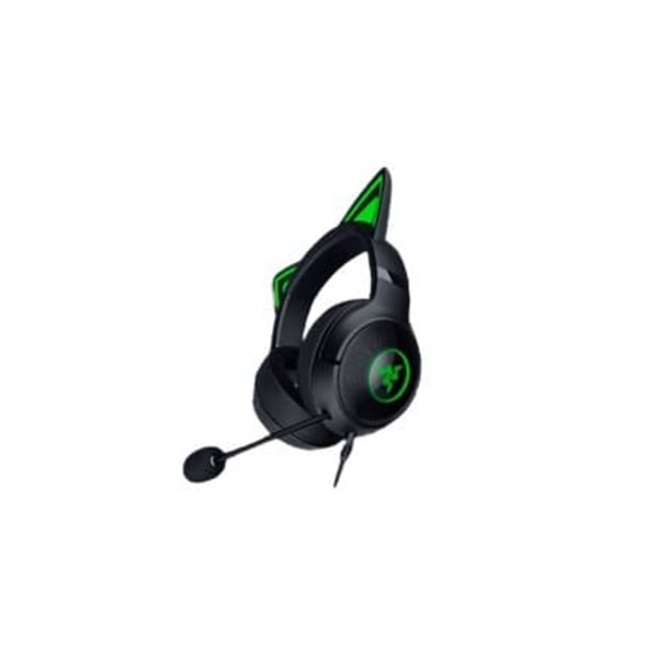Kraken Kitty V2 - Black, Gaming headset, Kitty Ears, Stream Reactive Lighting, HyperClear Cardioid Mic, 40 mm TriForce Drivers, Built into the earcups