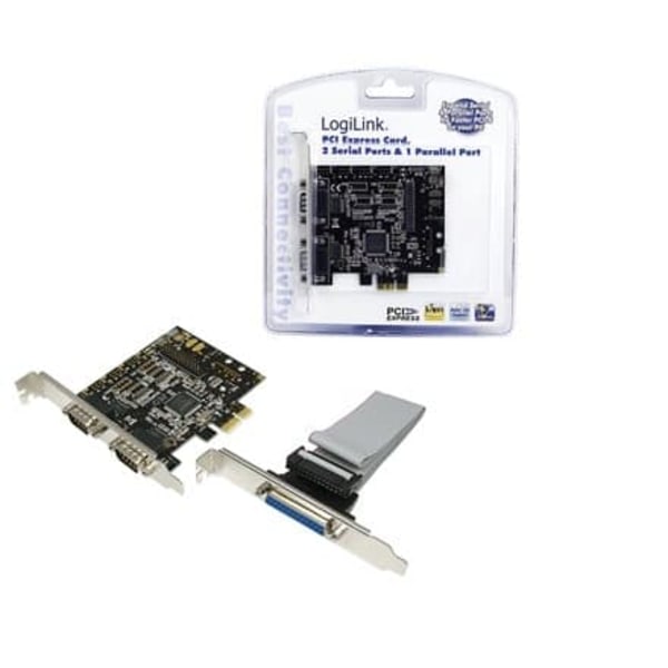 CARD adaptor LOGILINK, PCI-Express la 2 x SERIAL DB9M.+ 1 x PARALEL, "PC0033"