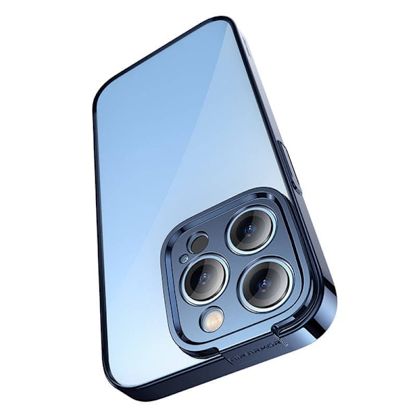Baseus Glitter Transparent Case and Tempered Glass set for iPhone 14 Pro Max (blue)