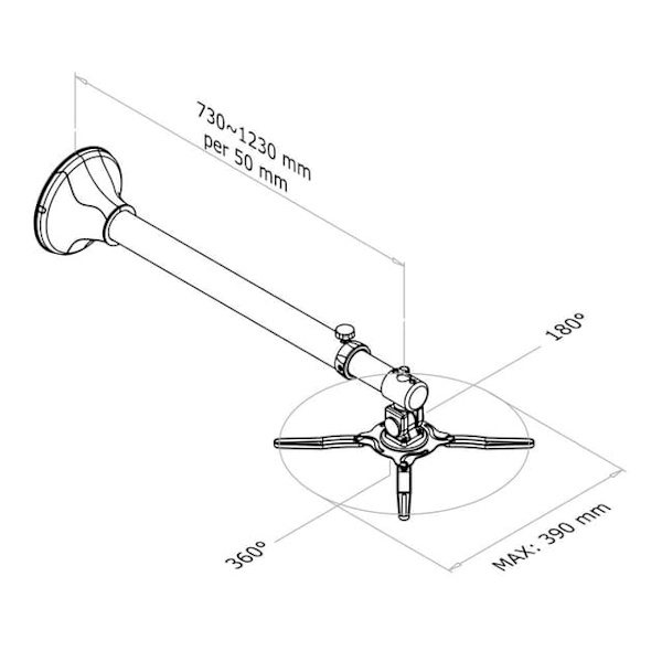Neomounts BEAMER-W100SILVER Beamer wall mount - d 73-123 cm - full motion