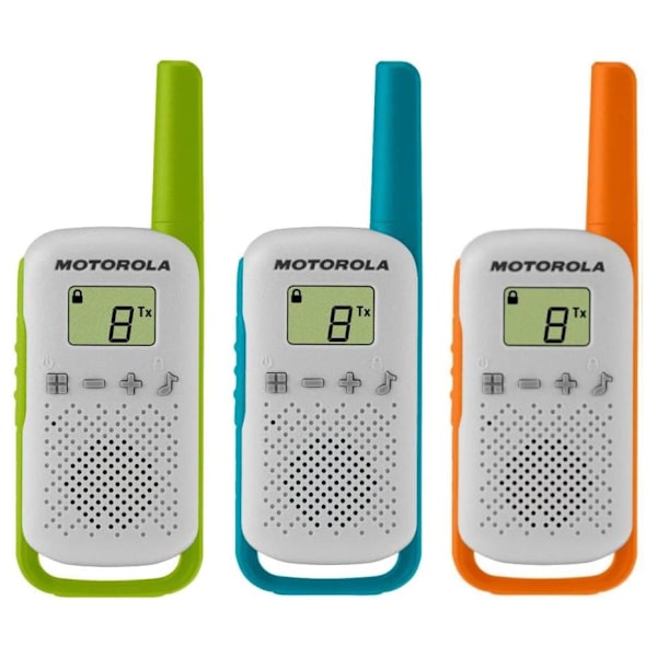 Motorola T42 two-way radio 16 channels Blue, Green, Orange, White