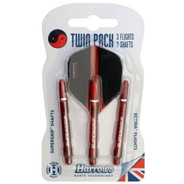 Set of dart shafts and flights HARROWS SUPERGRIP+RETINA