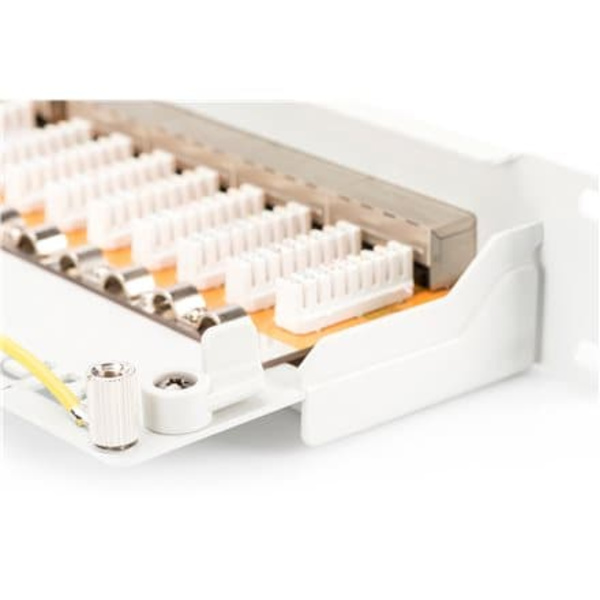 Digitus | Patch Panel | DN-91624S | White | Category: CAT 6; Ports: 24 x RJ45; Retention strength: 7.7 kg; Insertion force: 30N max | 48.2 x 4.4 x 10.
