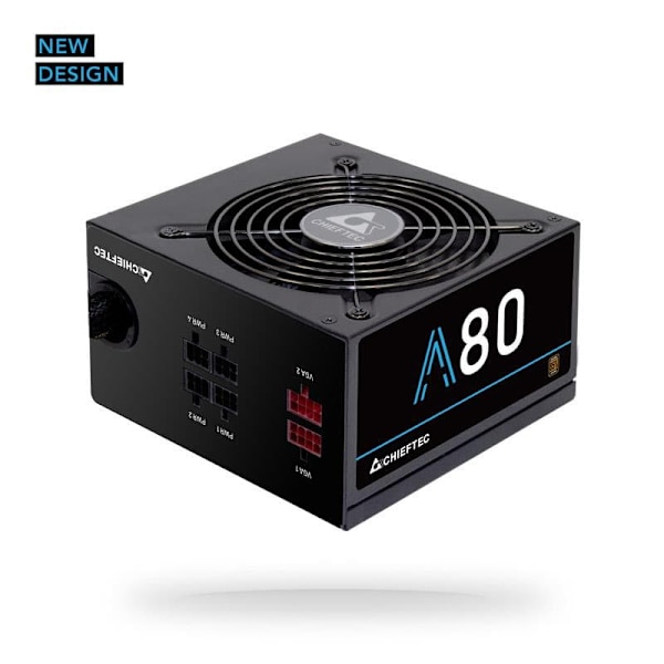 SURSA Chieftec A-80 750 W, semi-modulara, certificare 80 Plus Bronze - compatibila, ventilator 120 mm x 1, PCI-E 6+2 pin x 2, SATA x 6, "CTG-750C" (ti musta
