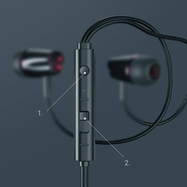 Joyroom Earphone Wired, In-Ear Headphones with Remote and Microphone, 3.5mm Jack, Black EU (JR-EL114-BLK)