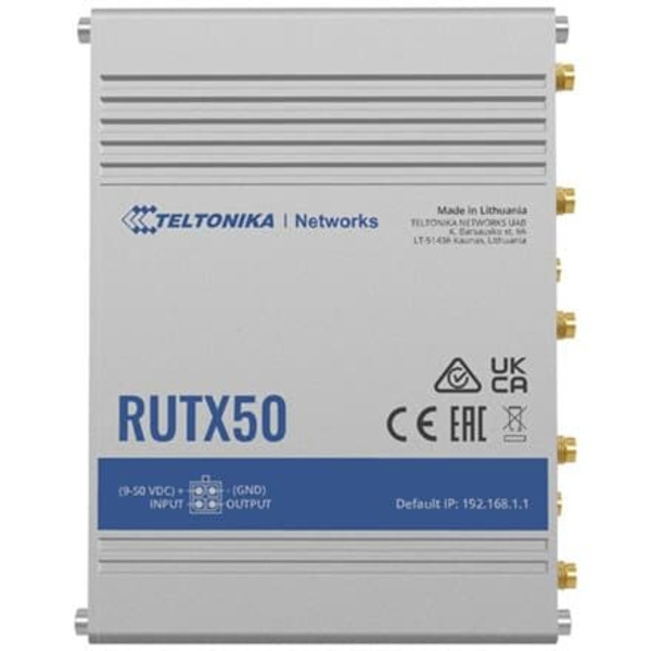 Wireless Router|TELTONIKA|IEEE 802.3|IEEE 802.3az|IEEE 802.3u|USB 2.0|RUTX50