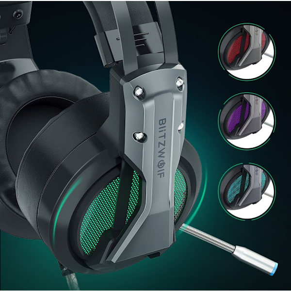 BlitzWolf BW-GH1 Gaming Headphones with Microphone / RGB / 2.2m Cable