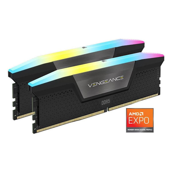 6000MHz 32GB (2x16GB) DDR5 DIMM Unbuffered CL30 Std PMIC XMP 3.0 VENGEANCE RGB Black 1.4V