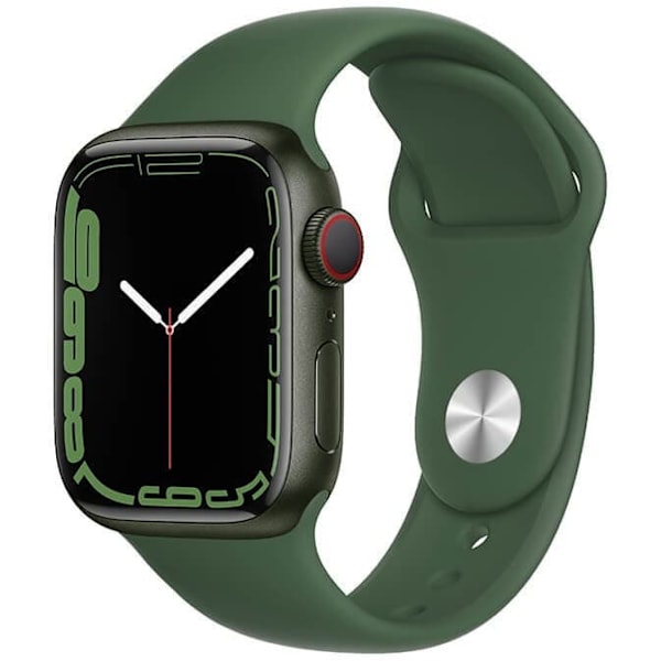 Apple Watch 7 GPS + Cellular 41mm Sport Band, green/clover (MKHT3EL/A)