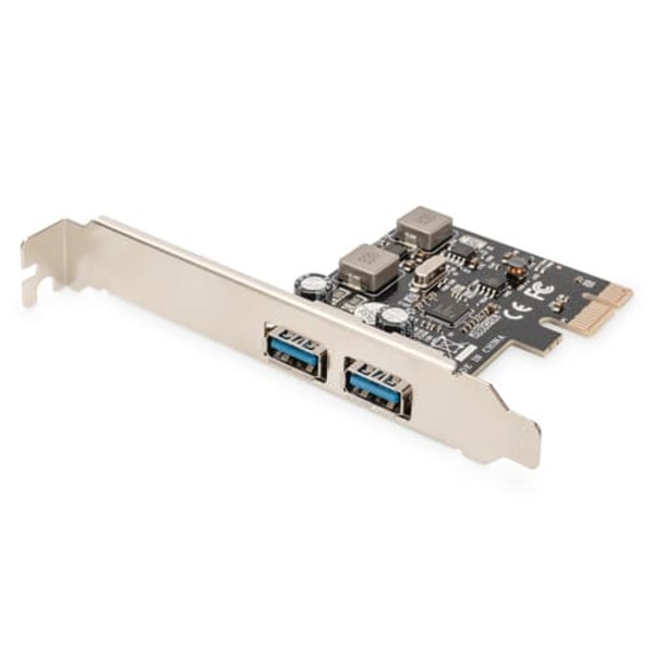 Kontroler USB 3.0 PCIe, 2x USB 3.0, Low Profile, Chipset UPD720202 Sort, Nickel
