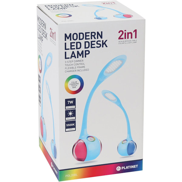 Platinet desk lamp PDL20 7W 2in1, blue (43737)