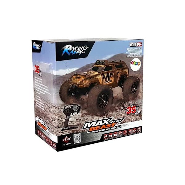 Rally Car Remote Controlled Blue 2.4G 1:18 35km/h