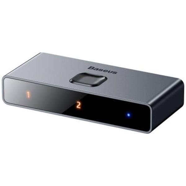 SWITCH video Baseus Matrix, HDMI bidirectional - 2x HDMI 4K / 30 Hz, gri "CAHUB-BC0G" (timbru verde 0.8 lei) - 6953156219700