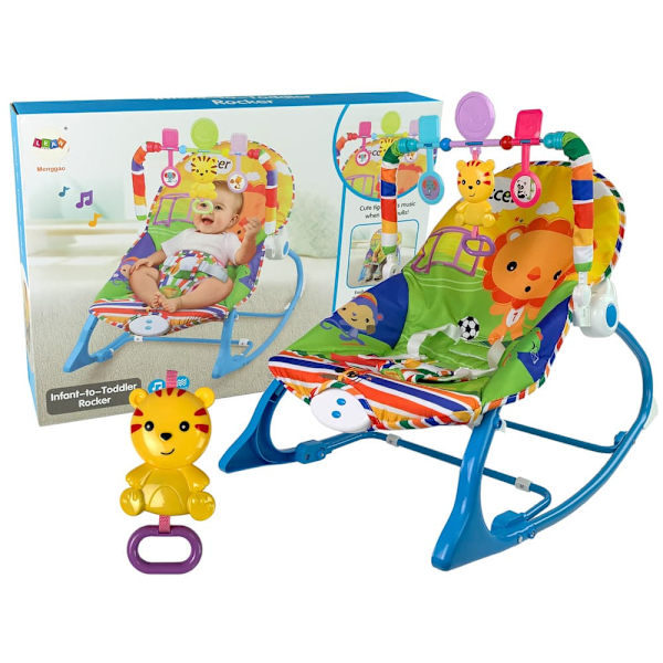 Rocking Chair 2in1 Blue Tiger Sounds Vibration