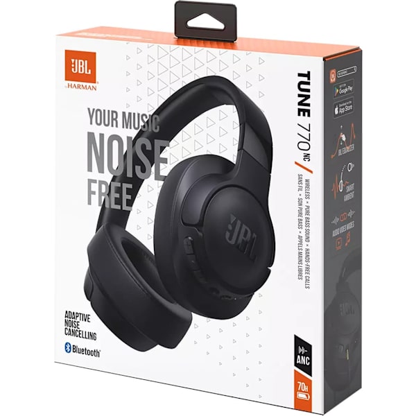 JBL Tune 770NC Bluetooth Wireless On-Ear Headphones Black EU