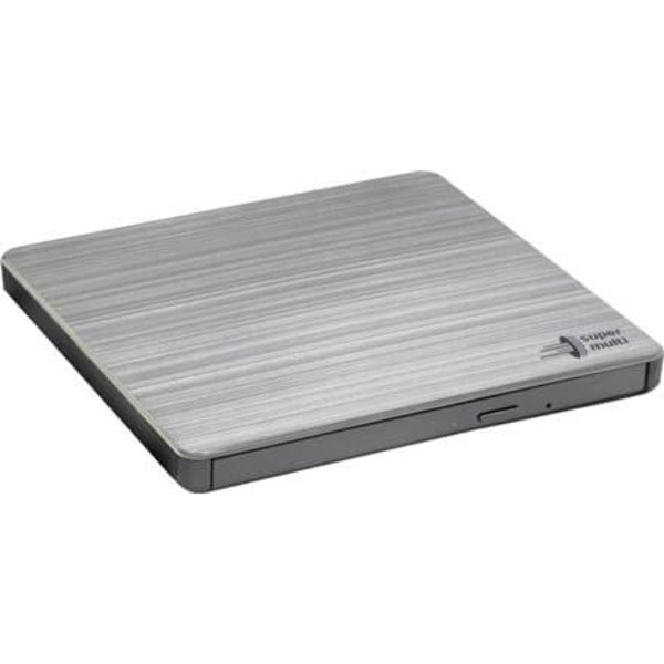 H.L Data Storage | Ultra Slim Portable DVD-Writer | GP60NS60 | Interface USB 2.0 | DVD±R/RW | CD read speed 24 x | CD write speed 24 x | Silver | Desk Sølv