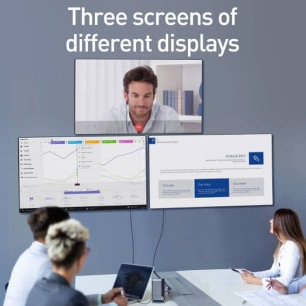 Baseus HUB Working Station Three-Screen Multifunction Type-C Adapter (CN+EU+UK) Dark Gray CAHUB-DG0G