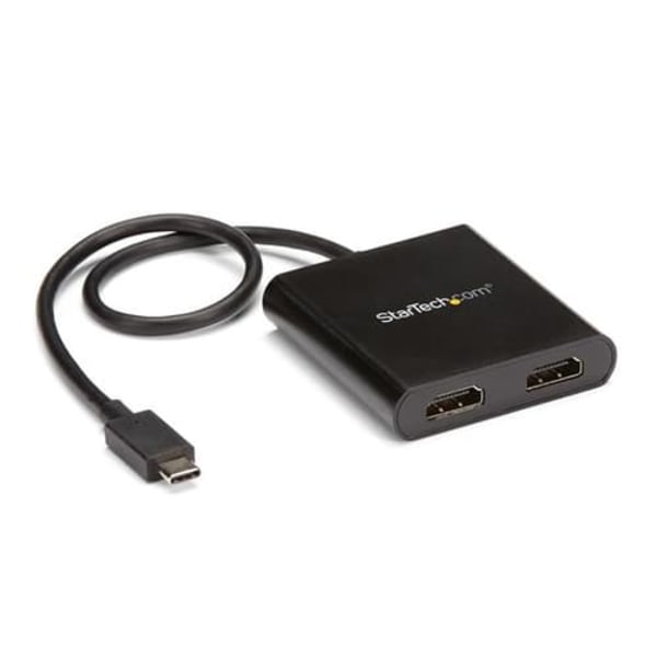 StarTech.com 2-Port Multi Monitor Adapter - USB-C to HDMI Video Splitter - USB Type-C to DP MST Hub - Thunderbolt 3 Compatible - Windows - external vi musta