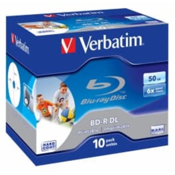 Matricas BD-R Verbatim 50 GB 6x Dual Layer Wide Printable No ID 10 Pack Jewel