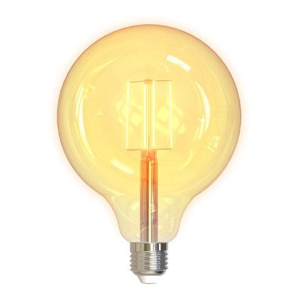 DELTACO SMART HOME LED filament lamp, E27, WiFI 2.4GHz, 5.5W, 470lm, dimmable, 1800K-6500K, 220-240V, white SH-LFE27G125