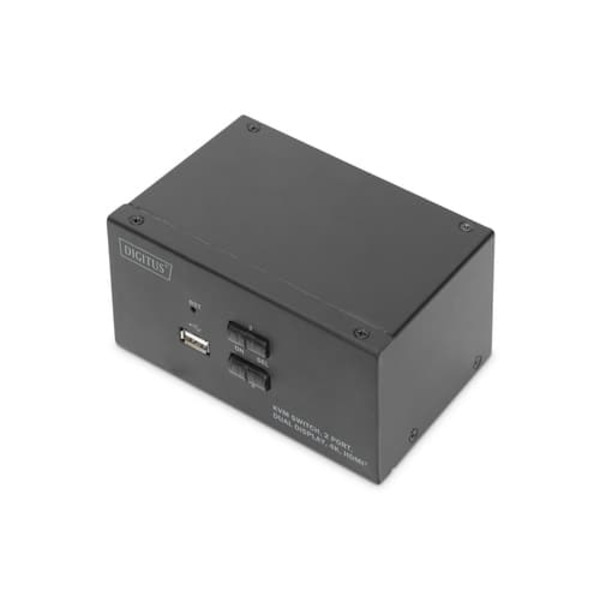 Przełącznik KVM 2 portowy HDMI, Dual Display, 4K 30Hz Sort