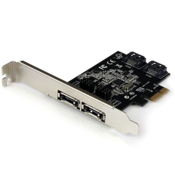 StarTech.com 2 Port PCI Express SATA 6 Gbps eSATA Controller Card - Dual Port PCIe SATA III Card - 2 Int/2 Ext - SATA III 6Gbps (PEXESAT322I) - storag