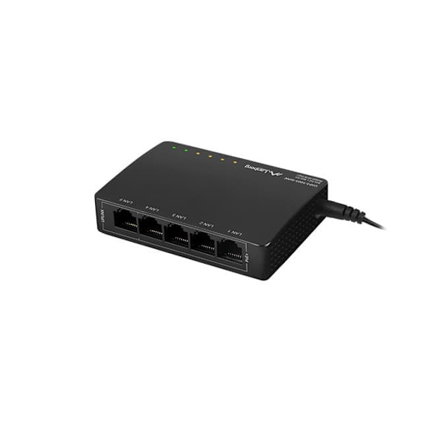 Lanberg Switch PoE DSP3-1005-60W  (5-port, 1Gb/s) Svart