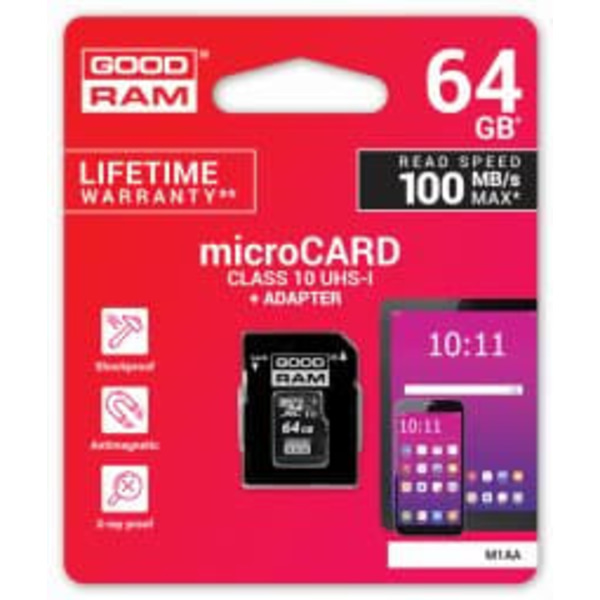 Goodram M1AA-0640R12 memory card 64 GB MicroSDXC Class 10 UHS-I