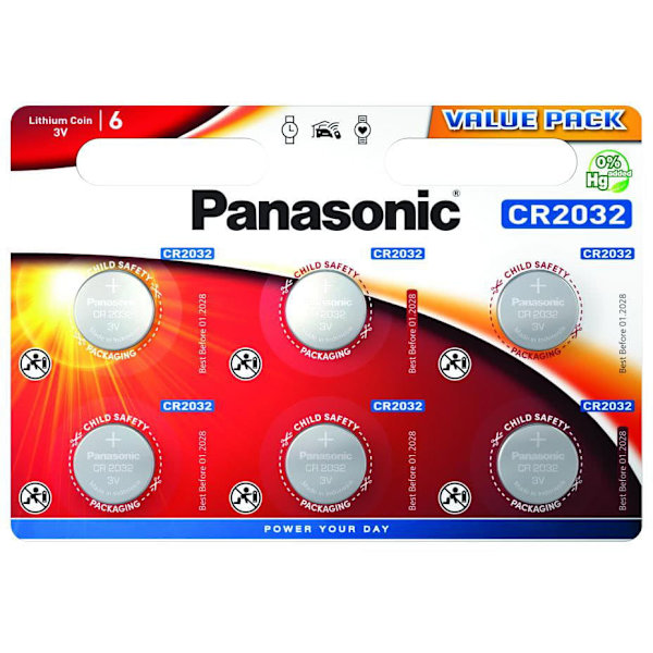 Lithium Button Battery PANASONIC  CR2032 3V 6 pcs in blister