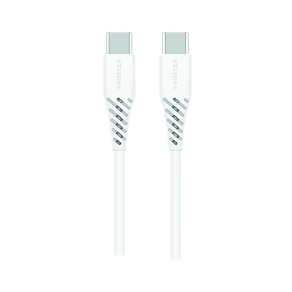 Swissten Datový Kabel TPE USB-C/USB-C Power delivery 5A (100W) 1,5 M bílý