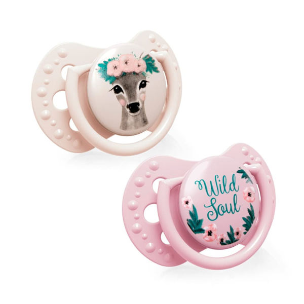 LOVI Wild Soul Girl Silicone Dynamic Soother 3-6m, 2 pcs, 22/883girl