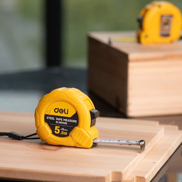 Steel Measuring Tape 5m/19mm Deli Tools EDL9005B (yellow)