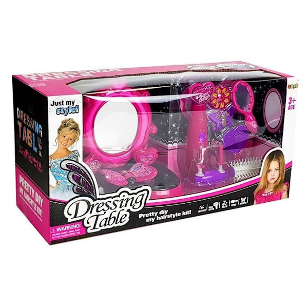Dressing table barber braid device with sounds and lights