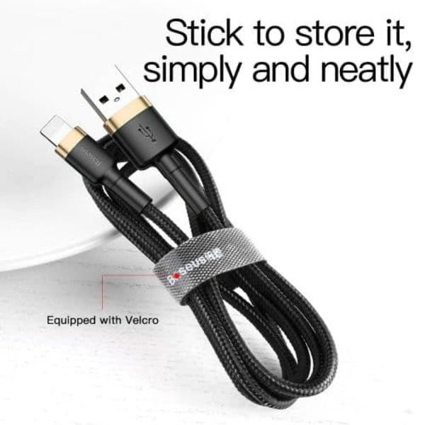 Baseus Lightning Cafule Cable 1.5A 2m Gold + Black (CALKLF-CV1)