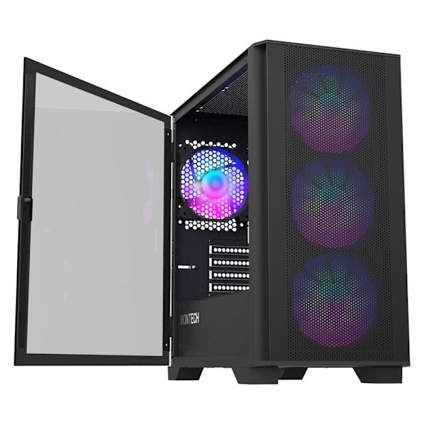Montech AIR 100 ARGB, Micro-ATX, Tempered Glass - black