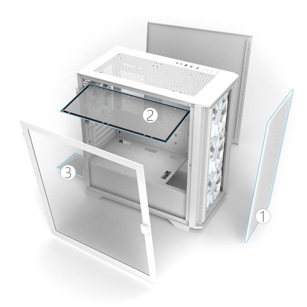 Montech AIR 100 ARGB, Micro-ATX, Tempered Glass - white