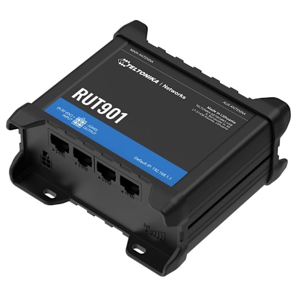 Wireless Router|TELTONIKA|Wireless Router|IEEE 802.11b|IEEE 802.11g|IEEE 802.11n|3x10/100M|LAN \ WAN ports 1|4G|RUT901 musta