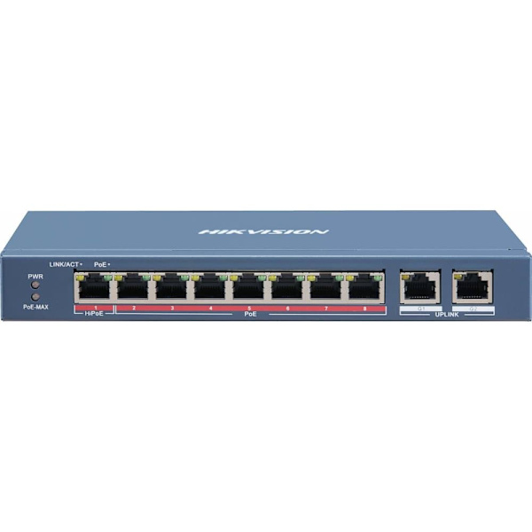 Hikvision DS-3E0310HP-E network links Non-managed Fast Ethernet (10/100) PoE support Blue Blå