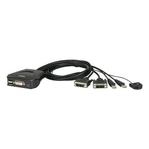 Aten 2-Port USB DVI Cable KVM Switch with Remote Port Selector | Aten | Remote Port Selector | 2-Port USB DVI Cable KVM Switch with Remote Port Select Sort