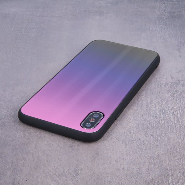 Mocco Aurora Glass Silicone Back Case for Apple iPhone 6 Plus / 6S Plus Pink - Black