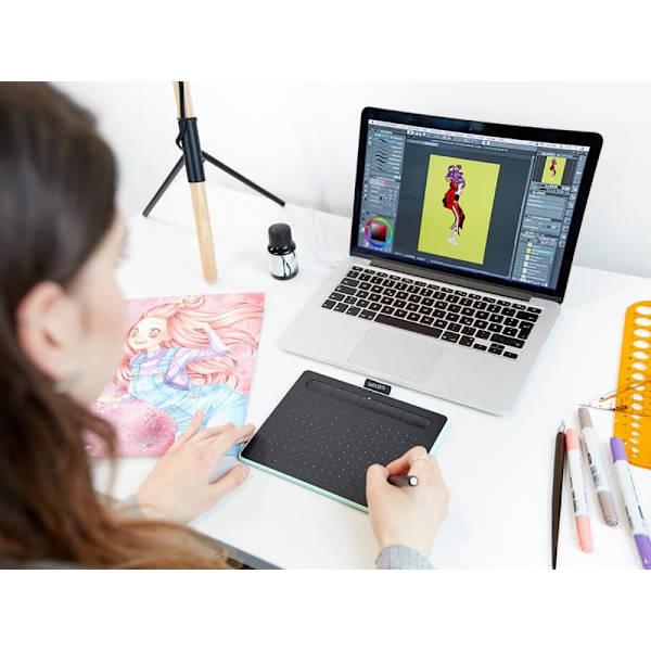 TABLETA grafica Wacom Intuos S, Bluetooth, Pistachio "CTL-4100WLE-N" (timbru verde 0.18 lei)