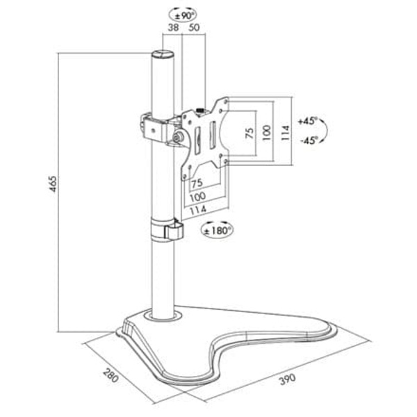 Logilink | Desk Mount | BP0044 | 13-32 " | Maximum weight (capacity) 8 kg | Black